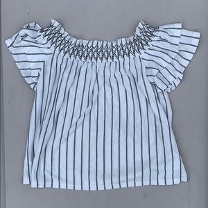 Off the shoulder striped top